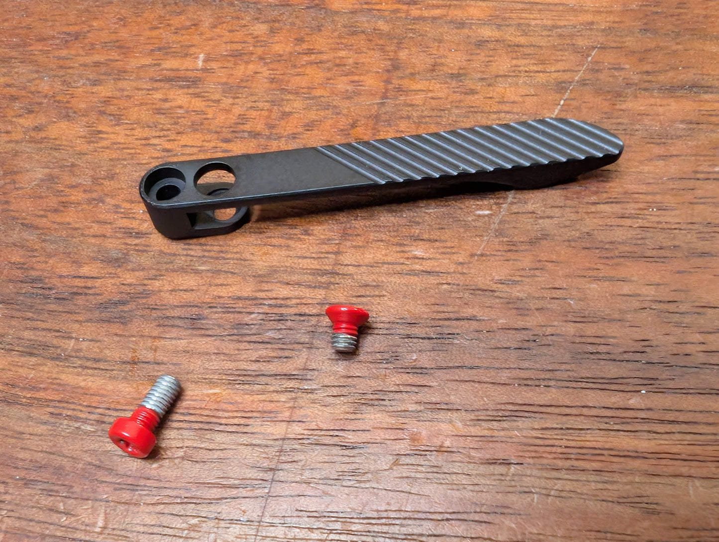 Mach 71 -Lefty Black PVD Clip and Red Cerekote Clip Screws