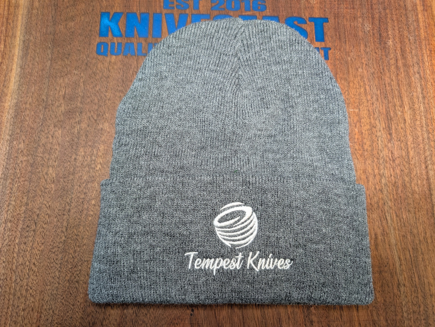 Light Grey Tempest Knives Stocking Hat